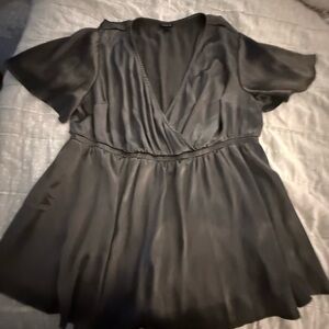 Torrid Charcoal Gray Wrap Style Blouse
